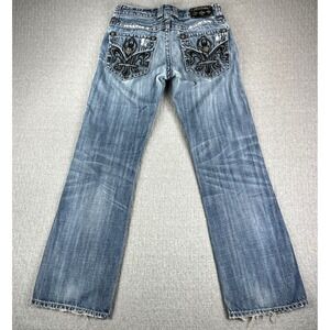Vintage Archaic Affliction Baron Bootcut Jeans Men 30X32 Blue Distressed Cross
